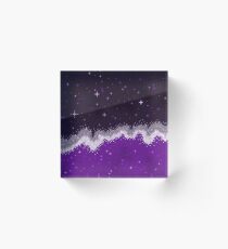 Colorblock Galaxy: purple, grey, white, black Acrylic Block