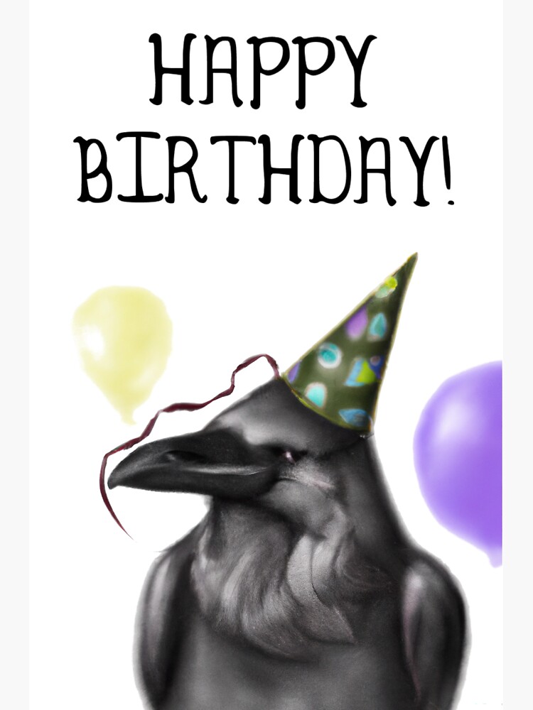 “Handsome Raven Birthday Card” Sticker for Sale by griffiths555 | Redbubble
