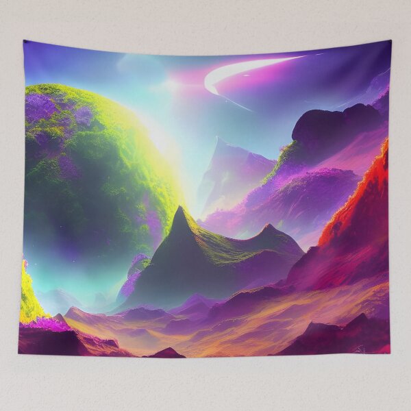 Item preview, Vibrantly Colored Mountains On Another World designed and sold by SapphireMyst.
