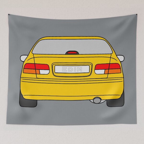 Item preview, Honda Civic EJ EK EN coupe yellow color designed and sold by EdimDesign.