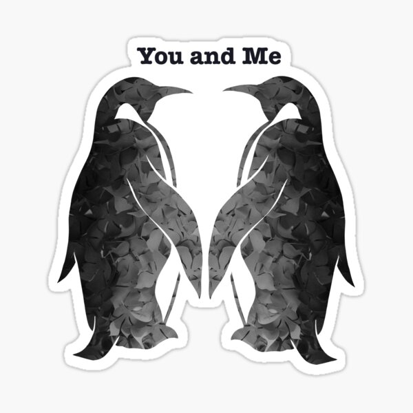 Two penguins (Black and White) Sticker