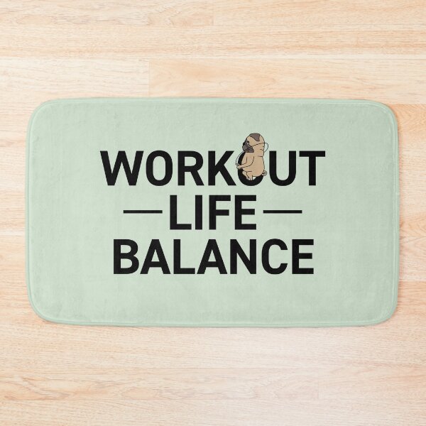 Item preview, Workout life balance, motivational statement quote with pug and jump rope designed and sold by TrueType.