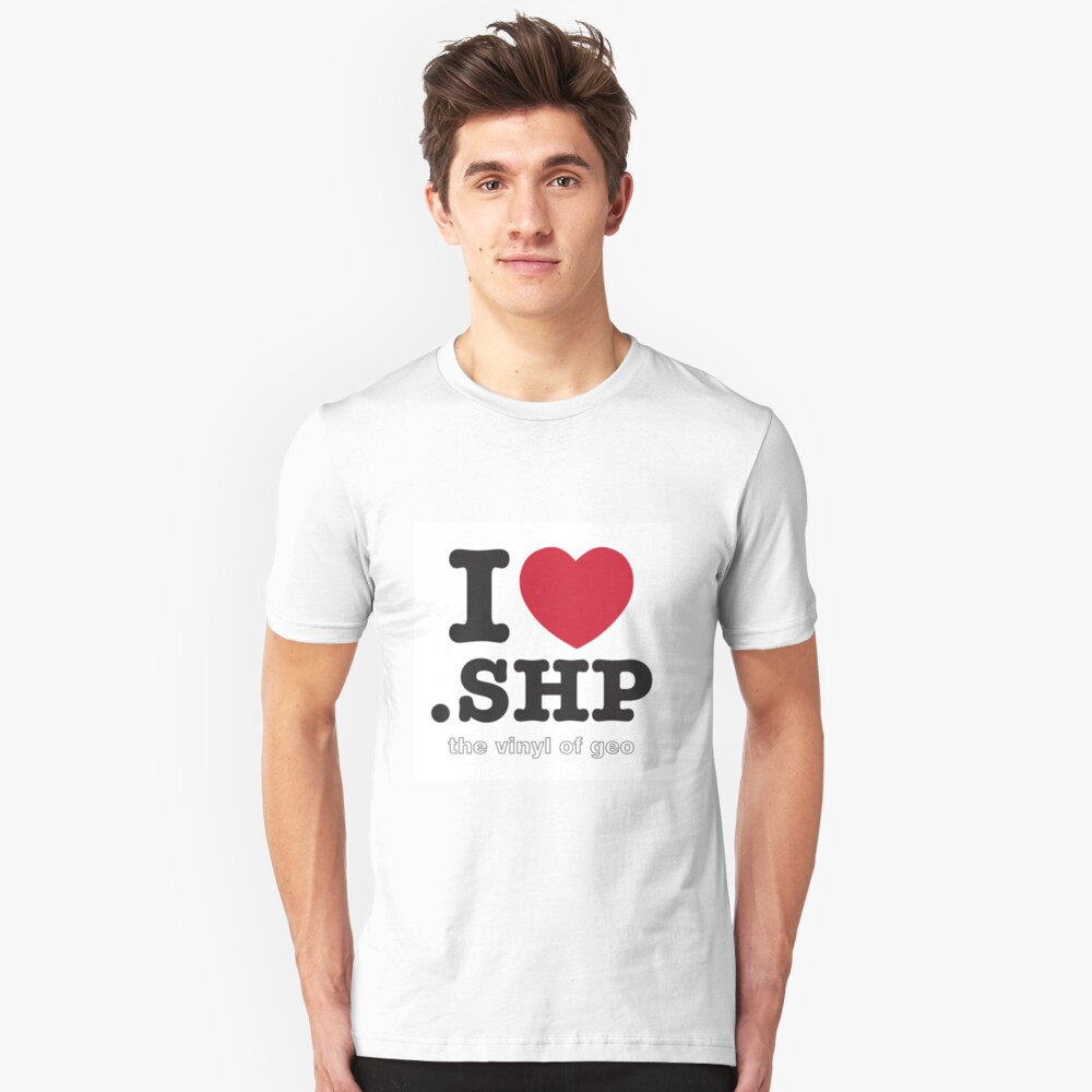 I <3 .shp, the vinyl of geo Slim Fit T-Shirt