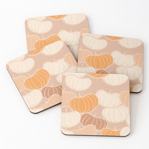 Item preview, Retro Pumpkin Love Pattern - Cosy Pastels in Orange, Ivory, brow colours designed and sold by Dominiquevari.