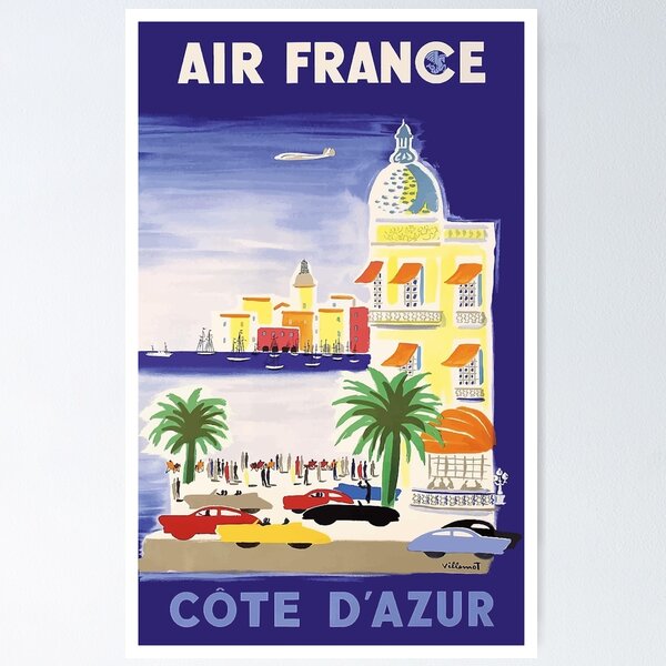 Item preview, 1952 Air France Cote d´Azur Travel Poster designed and sold by retrographics.
