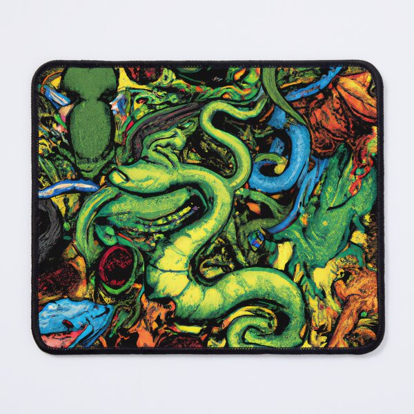 Explosion of Color - Retro Reptiles and Amphibian Design Mouse Pad