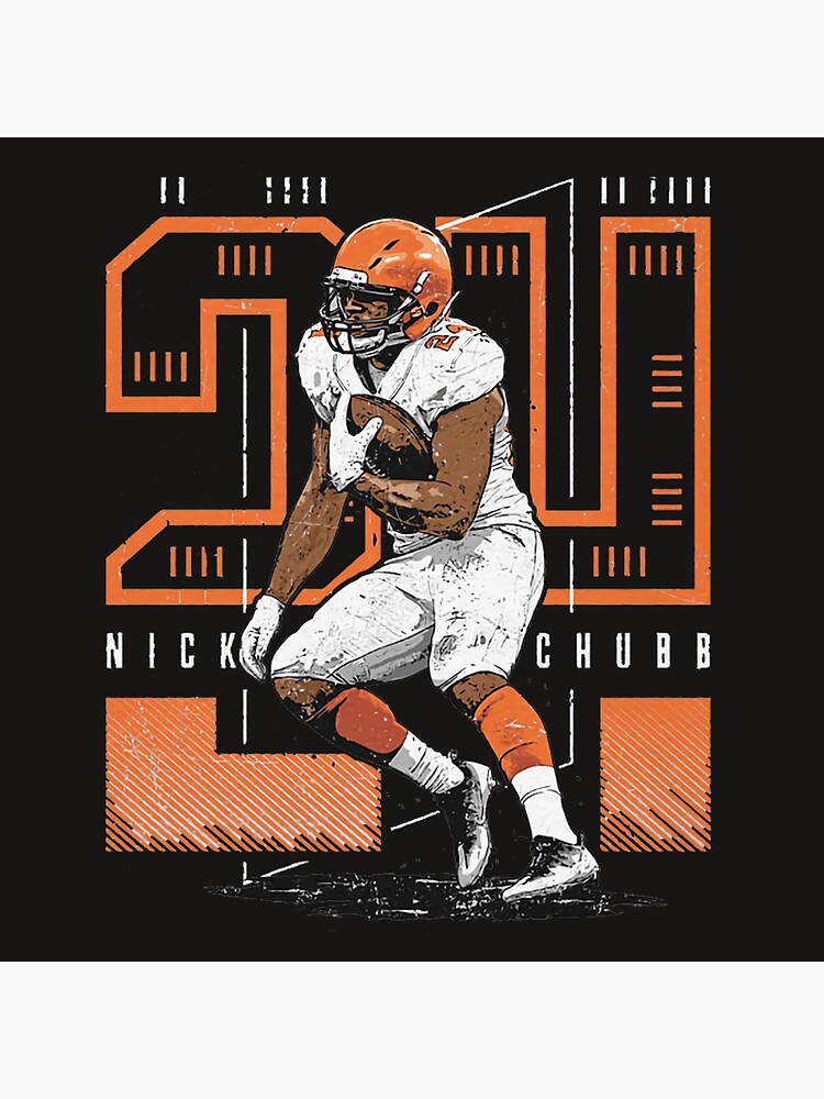 Nick Chubb Football Paper Poster Browns - Nick Chubb - Sticker