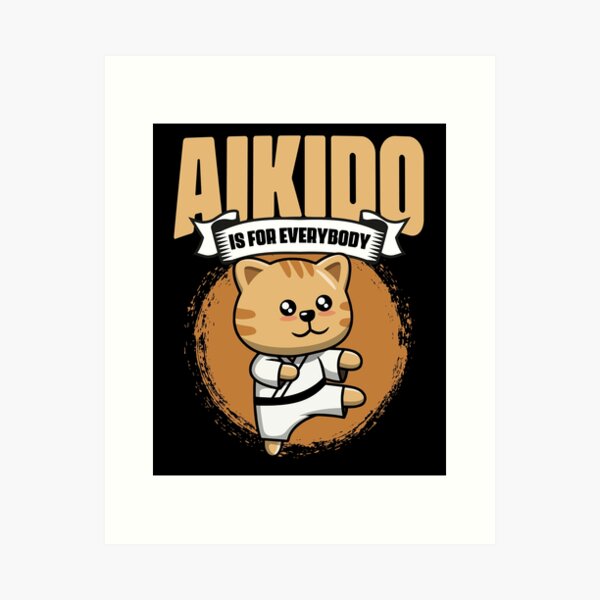 Artikel-Vorschau von Kawaii Katzen-Aikido-Kampfkünstler Coz Aikido ist für jedermann, designt und verkauft von Nessshirts.