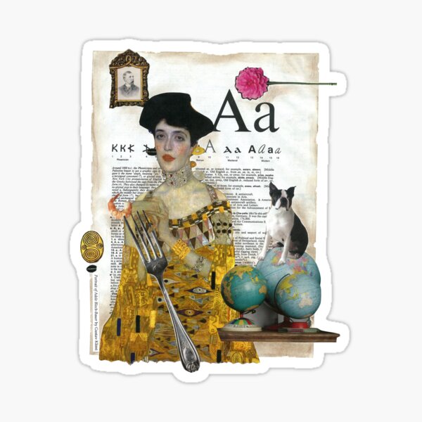 Aperçu de l'œuvre Adèle Bloch Bauer Gustav Klimt Dictionnaire Collage Parodie créée et vendue par KathyGrippi.