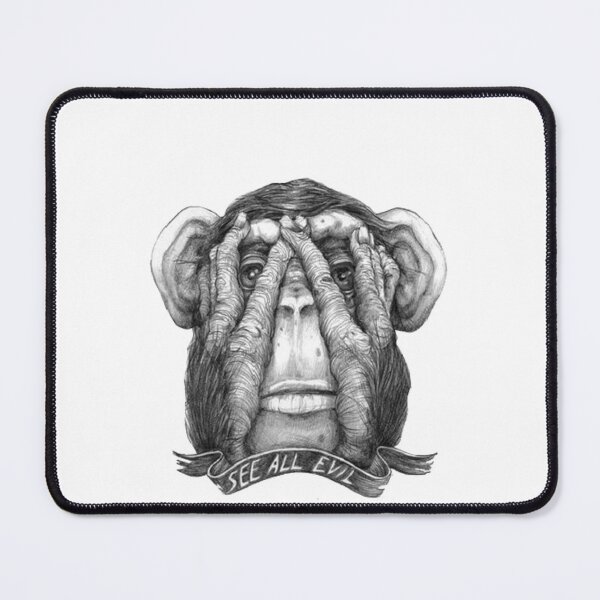Item preview, Three wise monkeys illustration  designed and sold by BAMER2212.