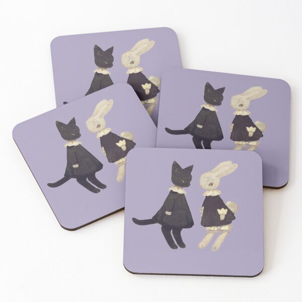 Item preview, black cat and bunny designed and sold by choochuu.