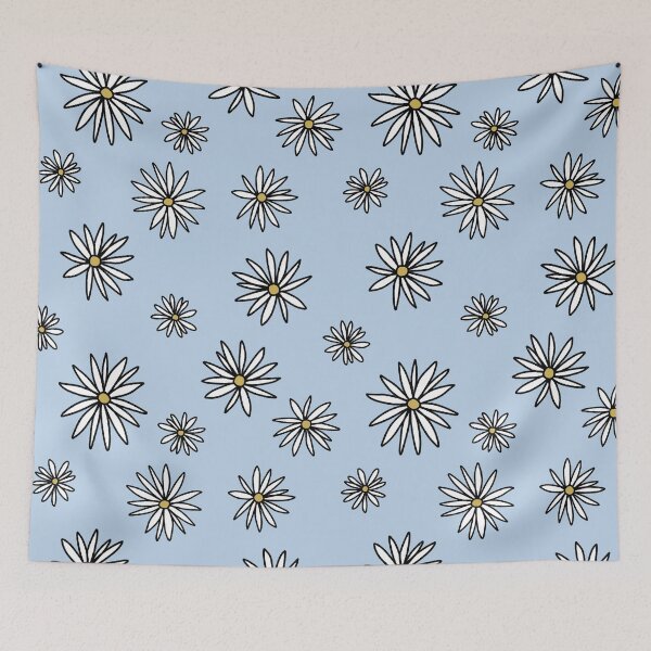 Item preview, Daisy Doodle on Blue designed and sold by seasawdigital.