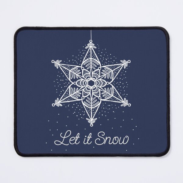 Item preview, Let it Snow Christmas white snowflake illustration. Hand-drawn macrame snowflake trendy illustration. designed and sold by ChrisiMM.