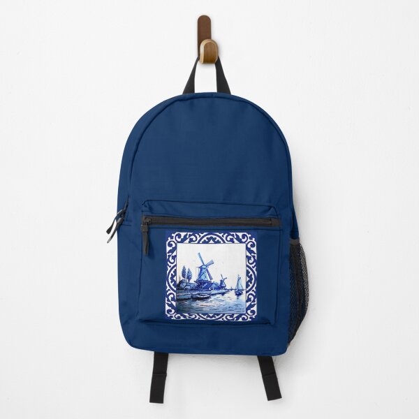 Item preview, DUTCH BLUE DELFT: Vintage Windmill and Sailboats Print designed and sold by posterbobs.