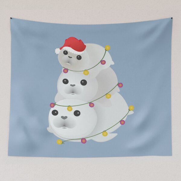 Item preview, seals christmas tree cute seal designed and sold by MiraNomegusta.