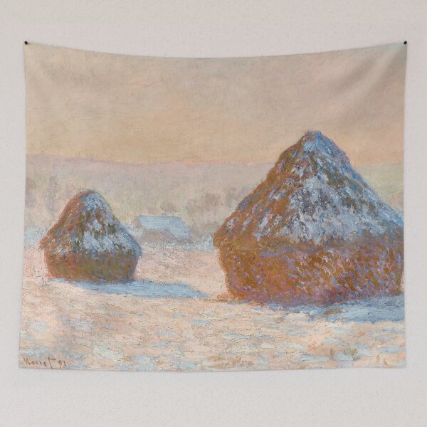 Item preview, Wheatstacks, Snow Effect, Morning (1891) | Monet designed and sold by Oliveirallan.