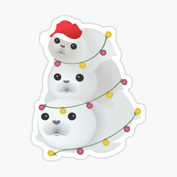 Item preview, seals christmas tree cute seal designed and sold by MiraNomegusta.