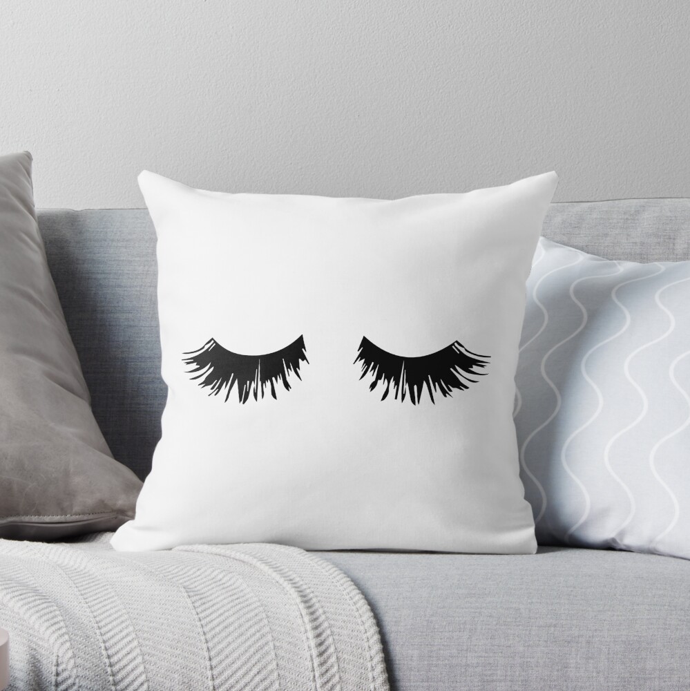 Eyelash Print Throw Pillow