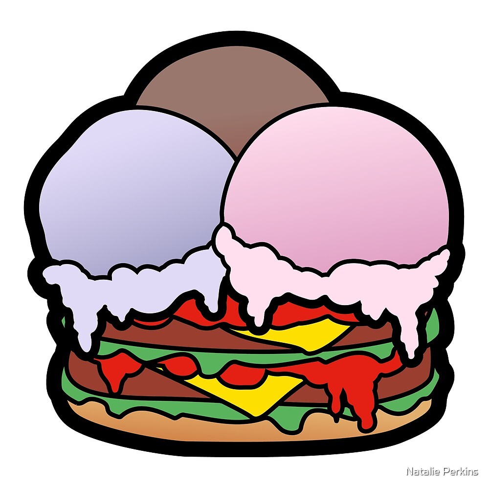 "Ice Cream Scoops Burger" by Natalie Perkins Redbubble