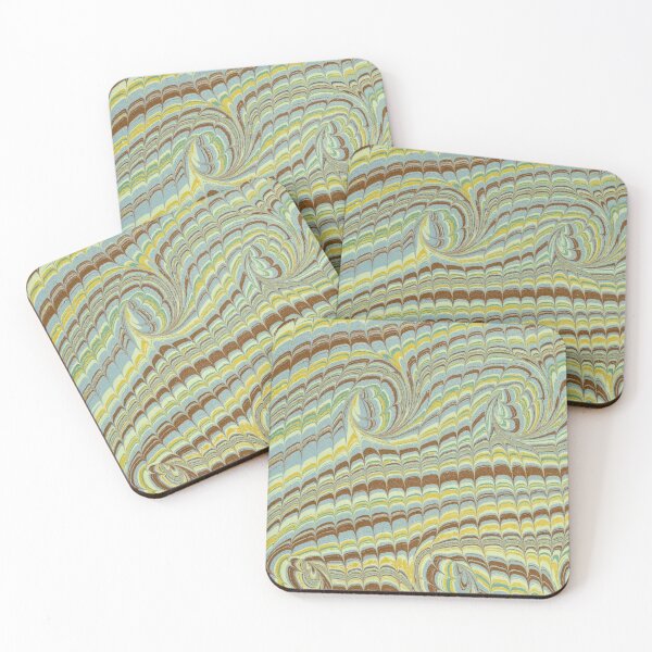 Item preview, pastel lime greens and soft brown marbling designed and sold by coverinlove.
