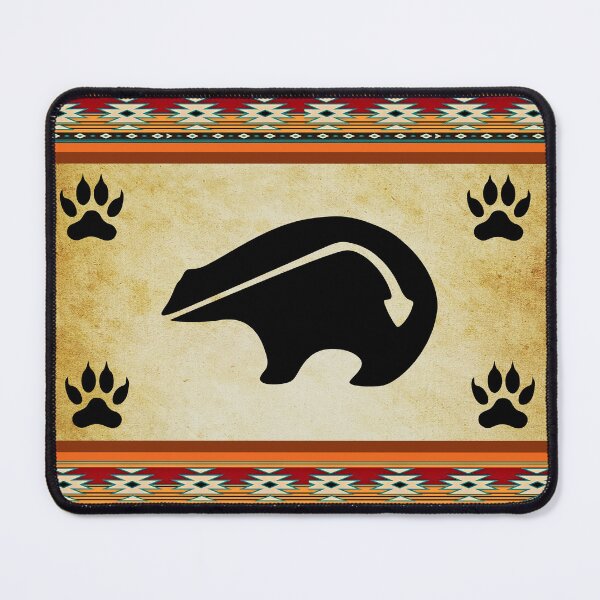 Item preview, Western Native American Bear And Bear Claw Symbols In Turquoise And Terracotta   designed and sold by handsoftime2020.