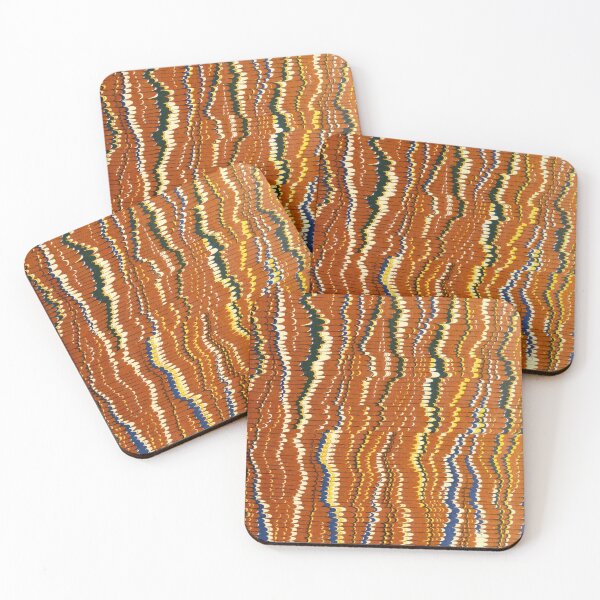 Item preview, Orange vertical marbling with horizontal draw throughs designed and sold by coverinlove.