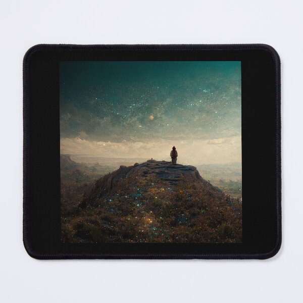 Item preview, Magical Person On Mountaintop Fantasy Artistic Painting Futuristic designed and sold by LADistrictGarb.