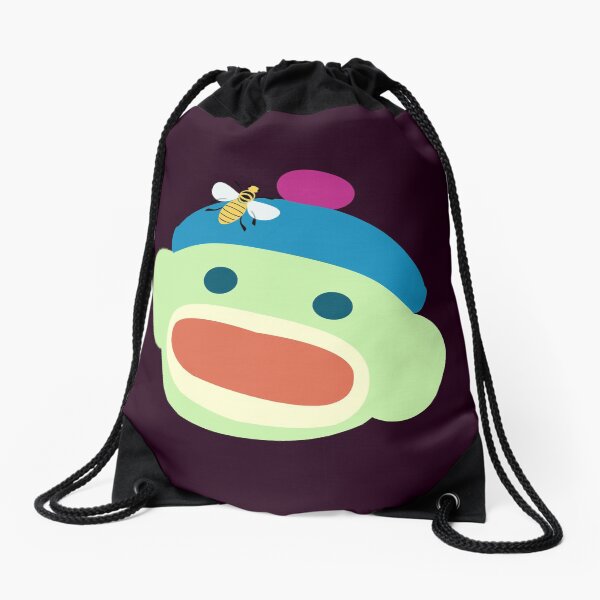 Sock Monkey With Bee Drawstring Bag