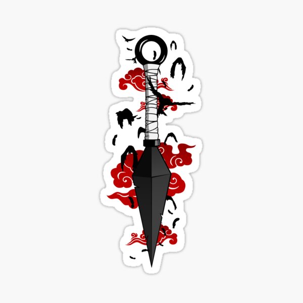 Kunai mit roten Wolken Sticker