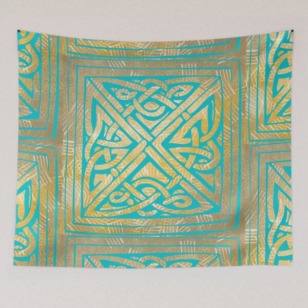Item preview, Celtic Pattern 5 Aqua Marine Lines - Throw Pillows and Prints.  designed and sold by ScatterHub.