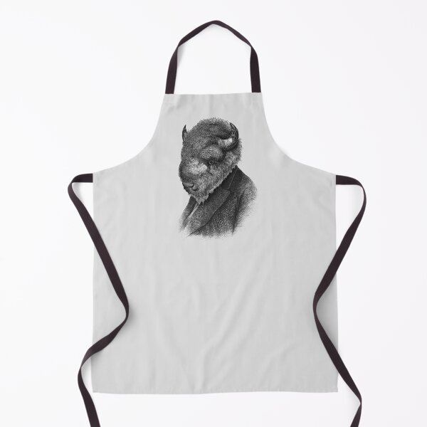 Item preview, Gentleman Bison portrait (black and light gray) designed and sold by Madame Memento.