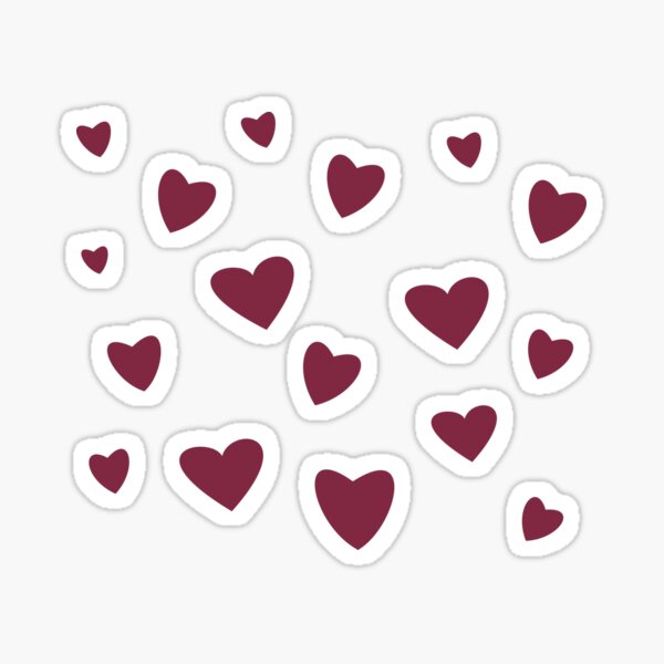 Mini Red Hearts Sticker for Sale by meganwood32