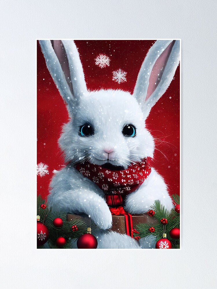 Cute Christmas bunny | Poster