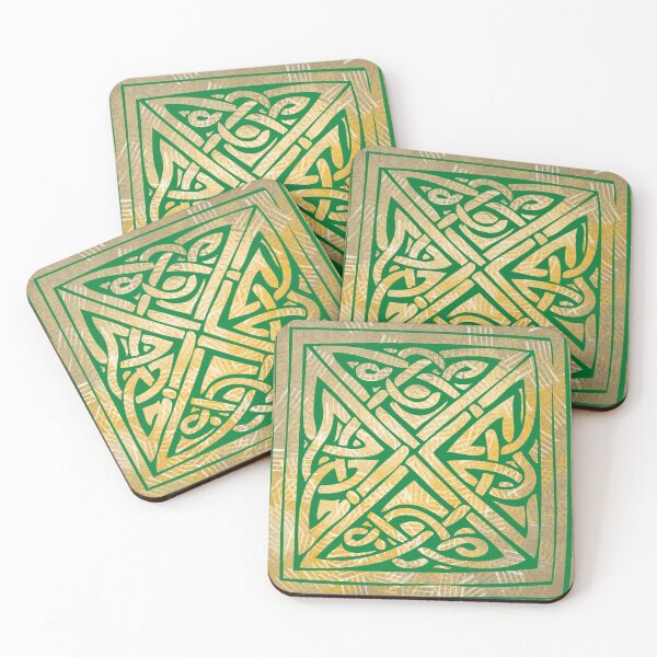 Item preview, Celtic Pattern 6 Green Lines - Throw Pillows and Prints.  designed and sold by ScatterHub.