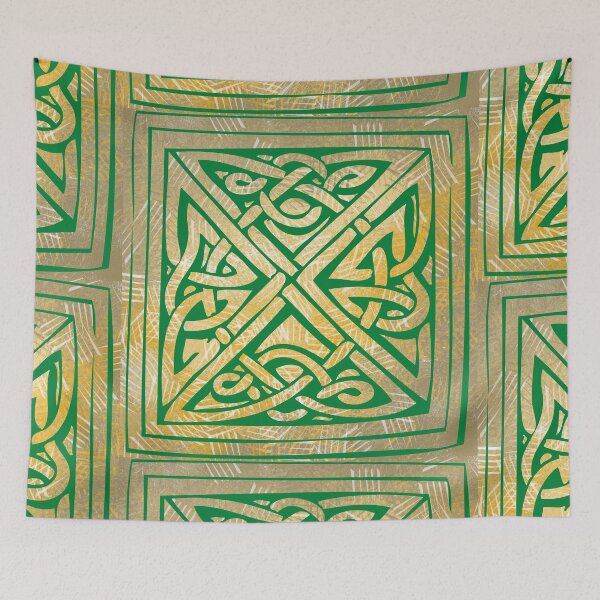 Item preview, Celtic Pattern 6 Green Lines - Throw Pillows and Prints.  designed and sold by ScatterHub.