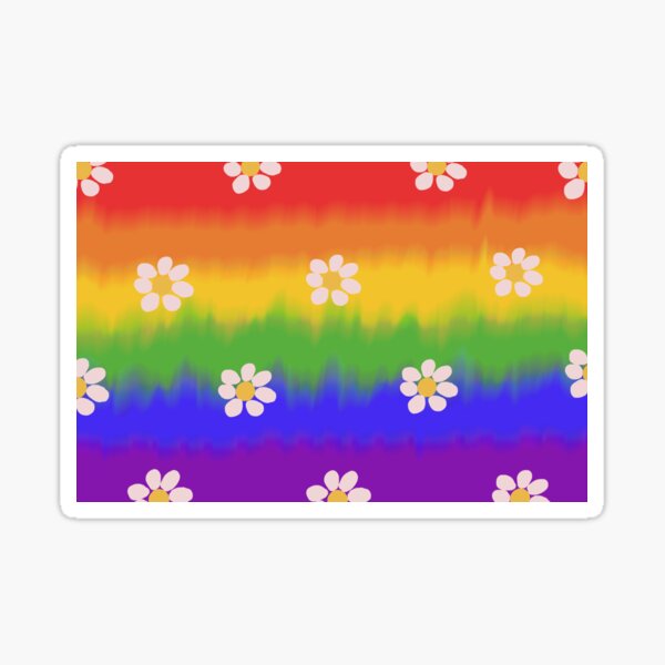 Gay Pride Flag Daisy Print Sticker For Sale By Pixistixxharri Redbubble