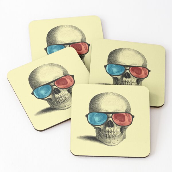 Item preview, Cool 3D glasses skull (yellow) designed and sold by Madame Memento.