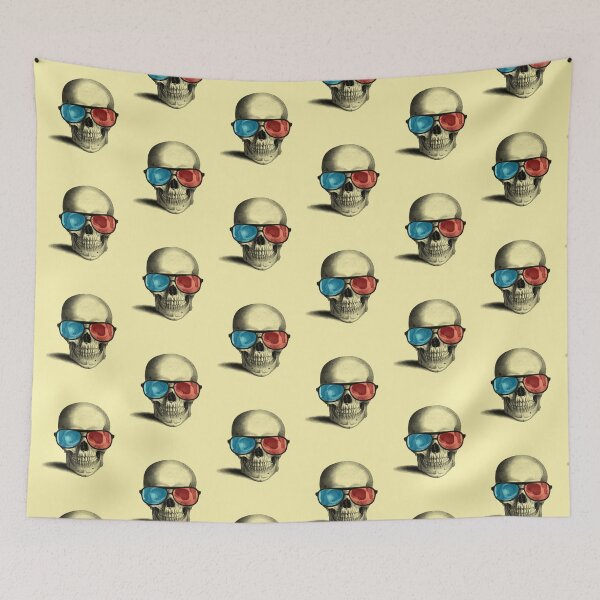 Item preview, Cool 3D glasses skull (yellow) designed and sold by Madame Memento.