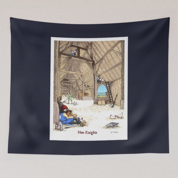 Item preview, Hen Knights - Cartel de humor medieval designed and sold by MNoblestudio.