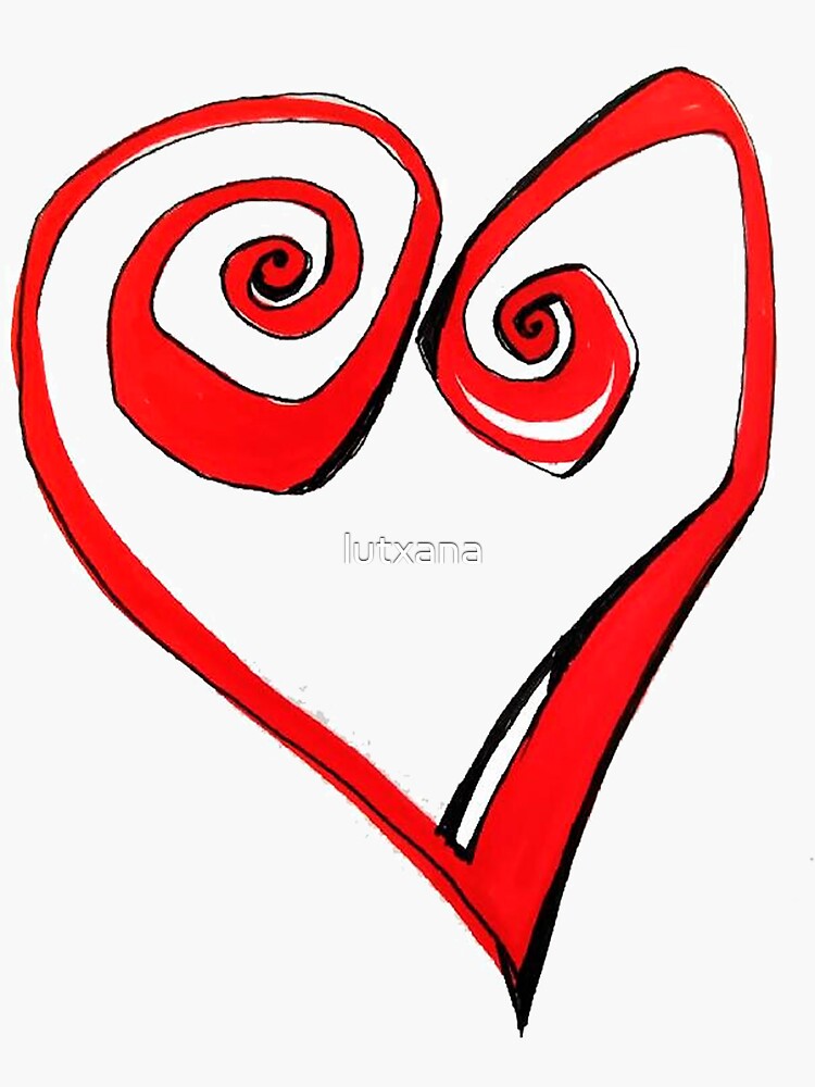 Imagen 3 de 3, Pegatina con la obra CORAZÓN ROJO LUTXANA, diseñada y vendida por lutxana.