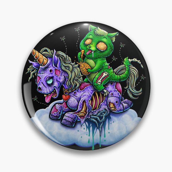 Item preview, Zombie Cat Riding Unicorn designed and sold by lillyrise.