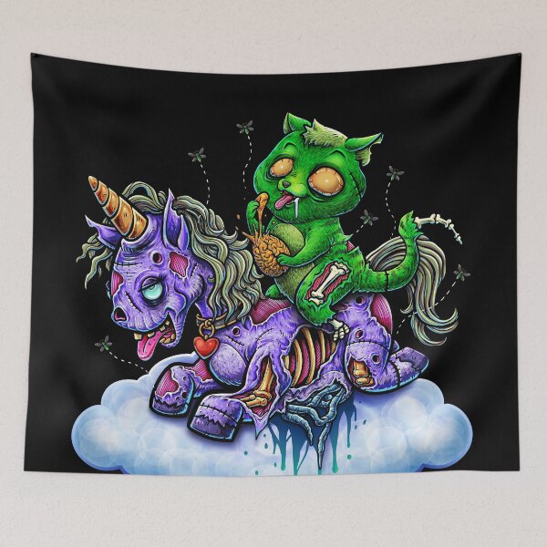 Item preview, Zombie Cat Riding Unicorn designed and sold by lillyrise.