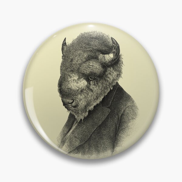 Item preview, Gentleman Bison portrait (cream) designed and sold by Madame Memento.