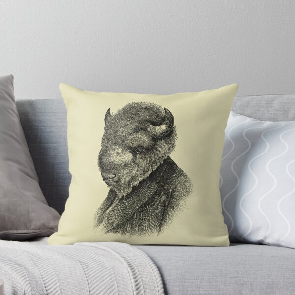 Item preview, Gentleman Bison portrait (cream) designed and sold by Madame Memento.