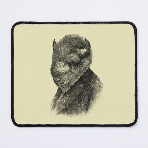 Item preview, Gentleman Bison portrait (cream) designed and sold by Madame Memento.