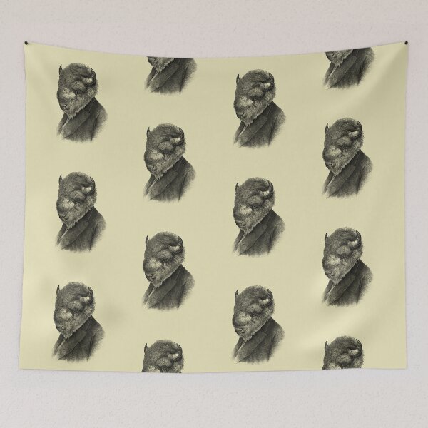 Item preview, Gentleman Bison portrait (cream) designed and sold by Madame Memento.
