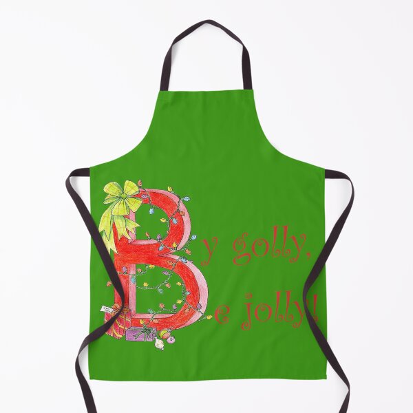 Item preview, Illuminated letter B with Christmas message. By golly be jolly. Green Background designed and sold by janesg.