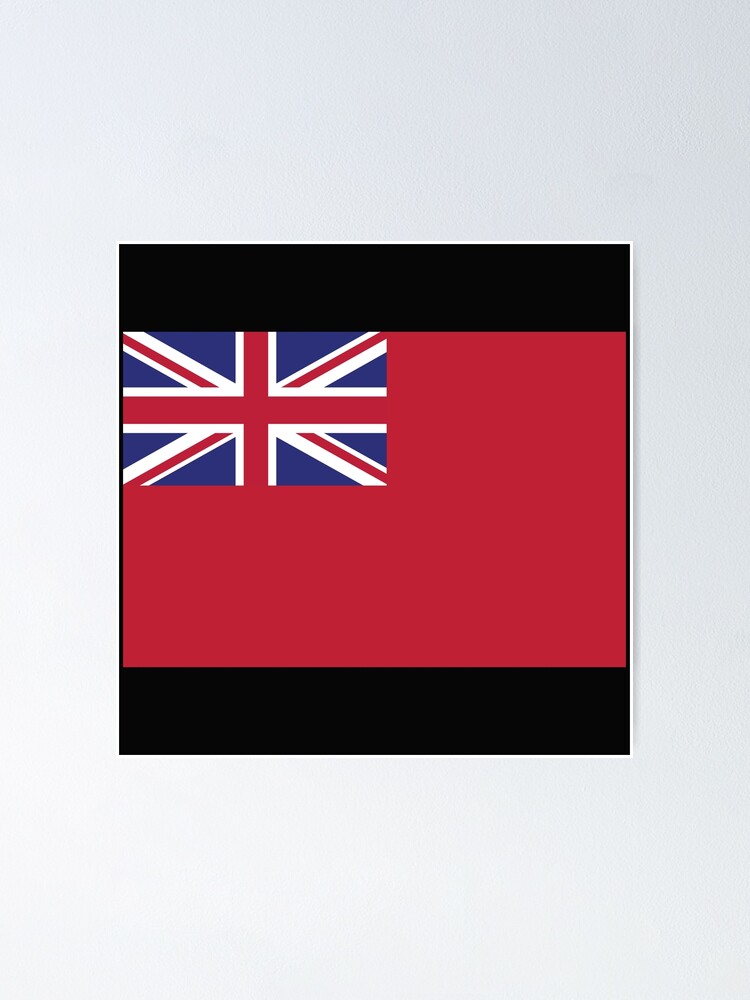 Red flag with jack, red flag union jack in corner" Poster for Sale by davinccidz | Redbubble