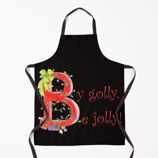 Item preview,  Illuminated letter B with Christmas message. By golly be jolly. Black Background designed and sold by janesg.