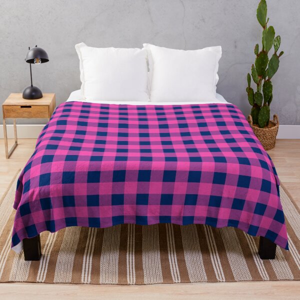 Item preview, Hot Pink and Navy Blue Buffalo Plaid Gingham Check designed and sold by Gsallicat.